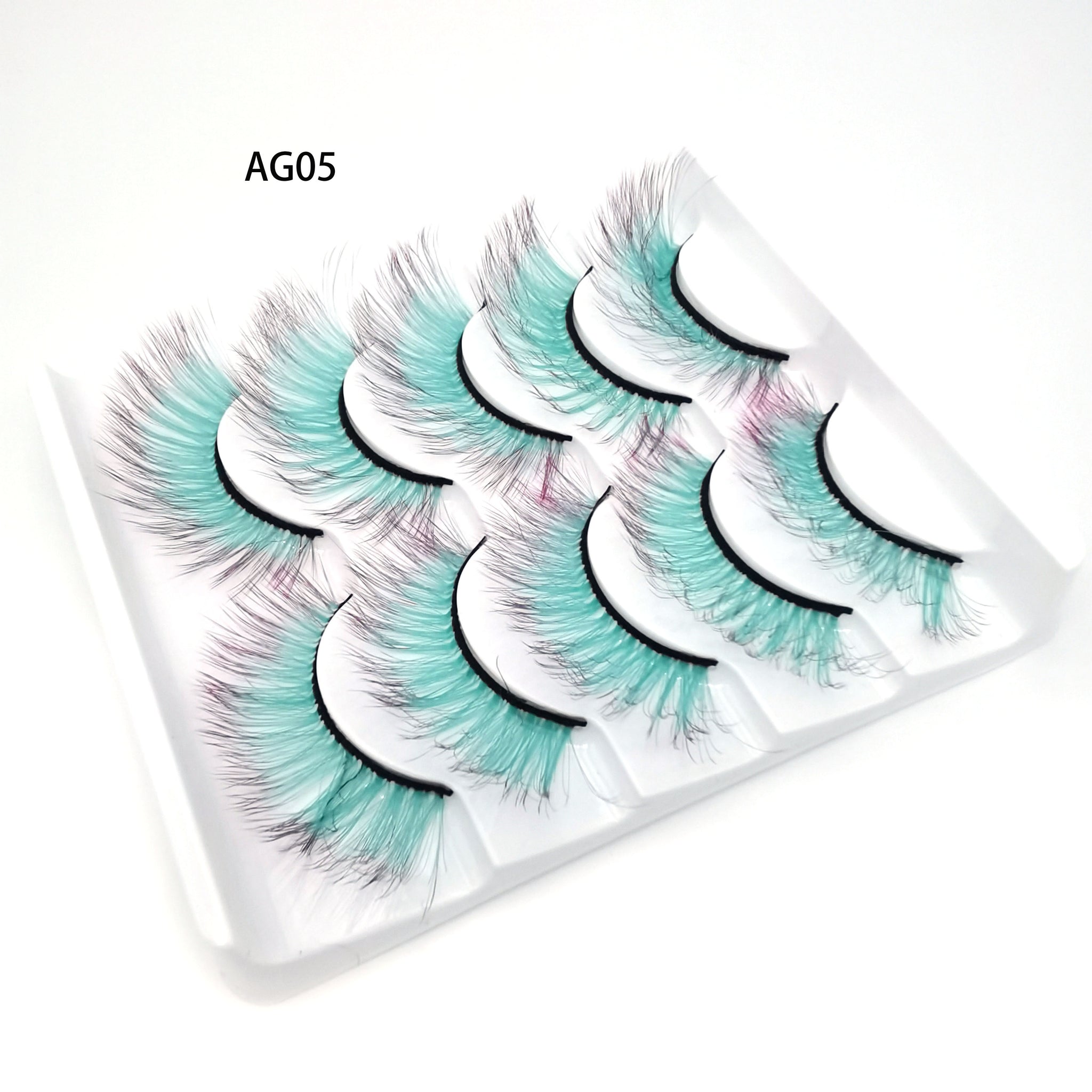 New 5 pairs 3D Mink Eyelashes Colorful 100% Mink Lashes Gradient Pink Blue Red White False Eyelashes Fluffy Soft Cilias Vendor