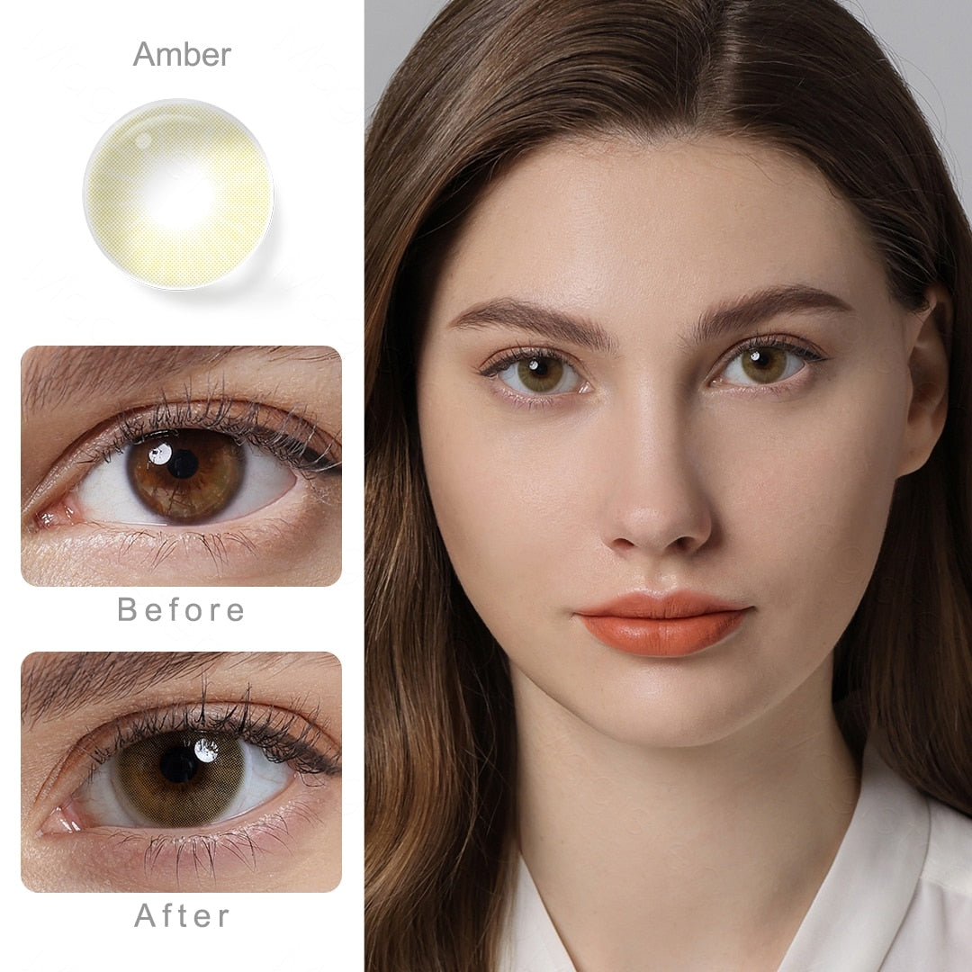 Natural Color Lens Eyes 2pcs Yearly Color Contact Lenses For Eyes Beauty Contact Lenses Eye Cosmetic Color Lens Eyes