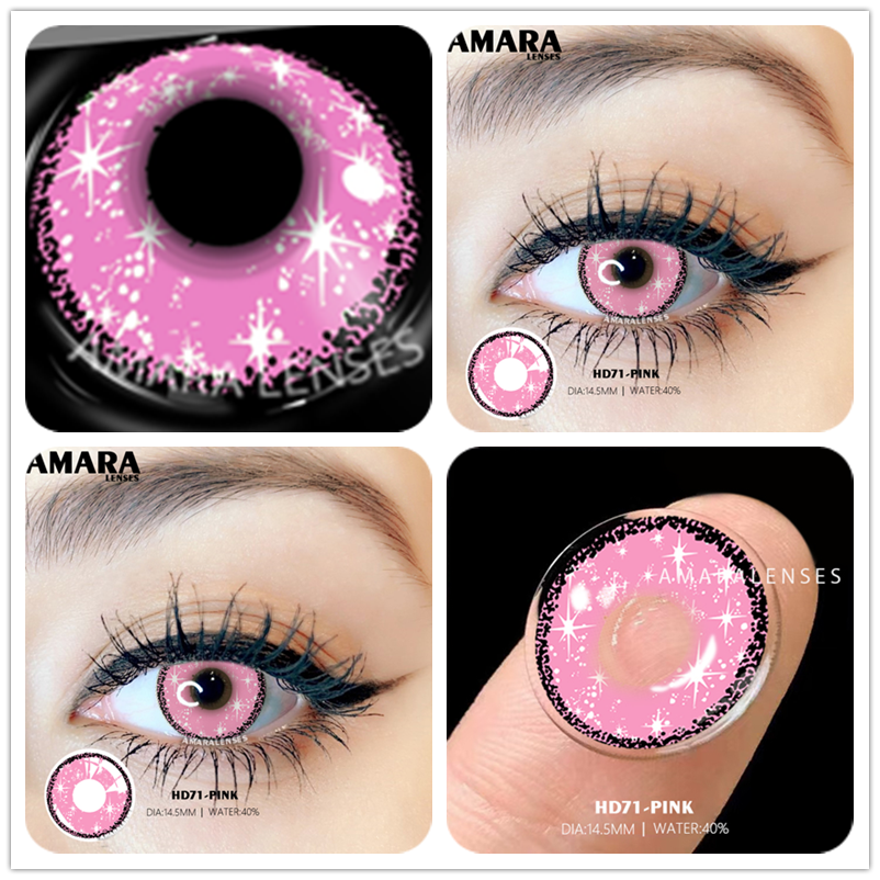 AMARA Color Contact Lenses For Eyes 2pcs Anime Cosplay Colored Lenses Blue Crazy Halloween Lenses Contact Lens Beauty Makeup