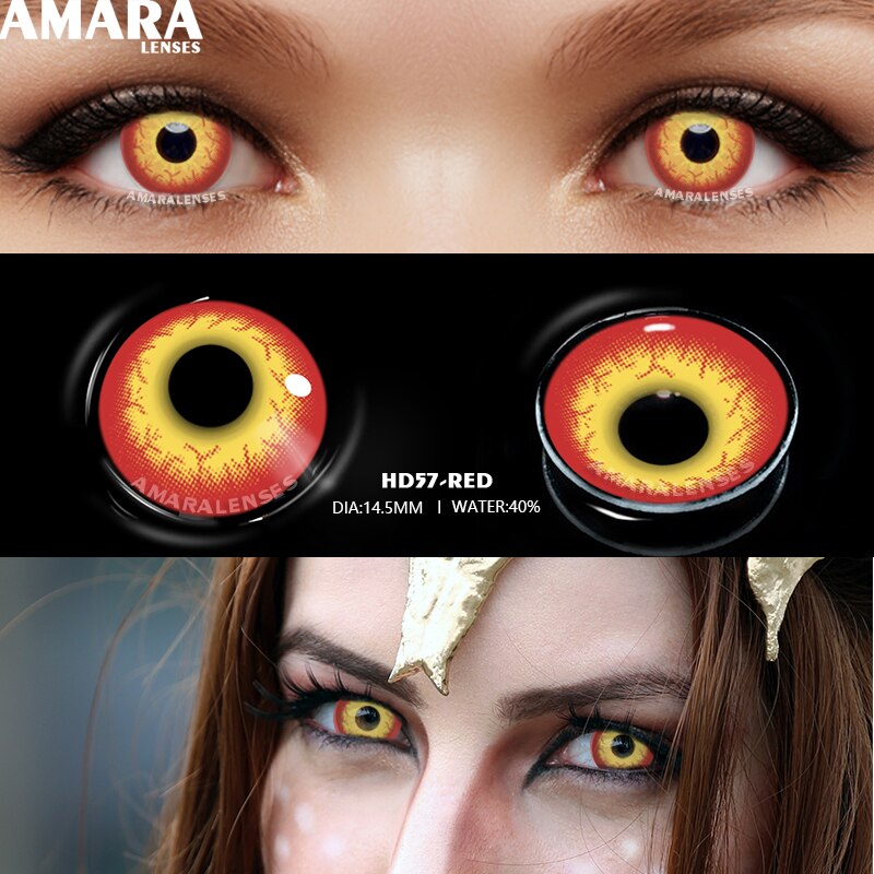 AMARA Anime Cosplay Color Contact Lenses For Eyes 2pcs Colored Lenses Blue Purple Halloween Lenses Beauty Makeup Contact Lens