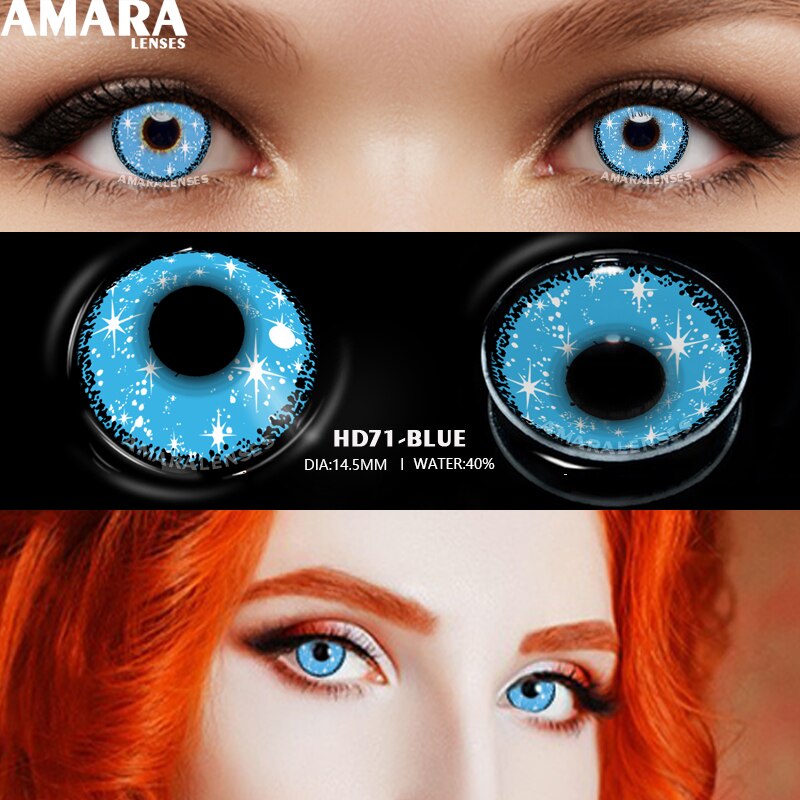 AMARA Anime Cosplay Color Contact Lenses For Eyes 2pcs Colored Lenses Blue Purple Halloween Lenses Beauty Makeup Contact Lens