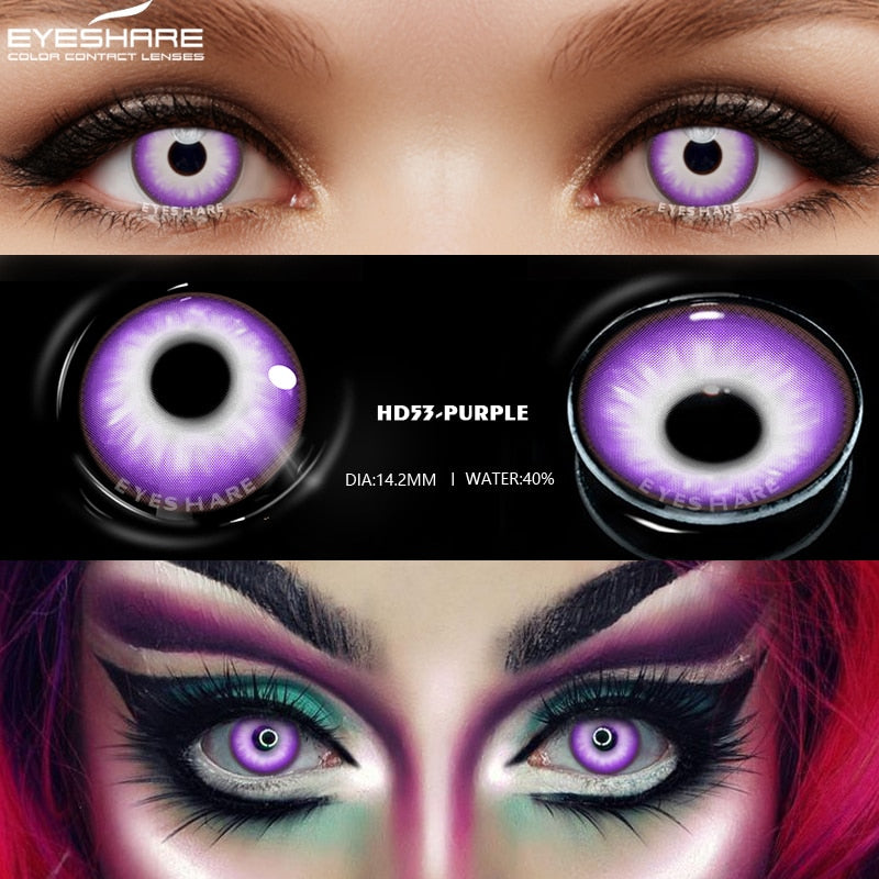 EYESHARE Cosplay Color Contact Lenses for Eyes Beauty Makeup Halloween Blue Purple Contact Lenses Eye Cosmetic Color Lens Eyes