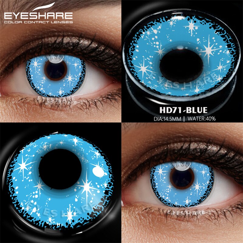 EYESHARE 2pcs Color Contact Lenses for Eyes Anime Cosplay Lenses Red Eye Contact  Beauty Makeup Yearly Pupils Halloween 14.5mm