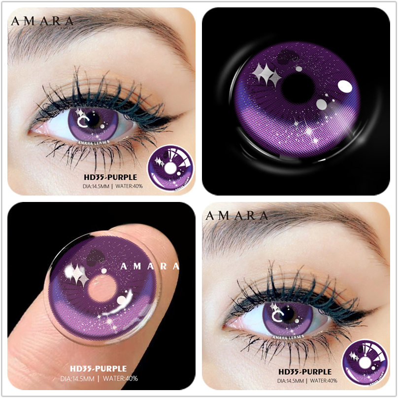 AMARA Color Contact Lenses For Eyes 2pcs Anime Cosplay Colored Lenses Blue Crazy Halloween Lenses Contact Lens Beauty Makeup