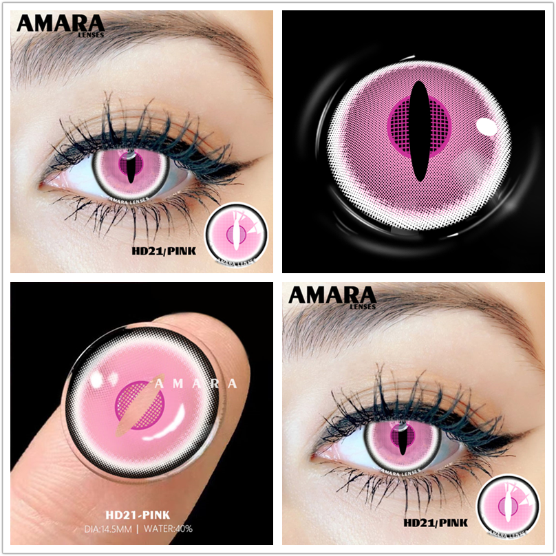 AMARA Color Contact Lenses For Eyes 2pcs Anime Cosplay Colored Lenses Blue Crazy Halloween Lenses Contact Lens Beauty Makeup