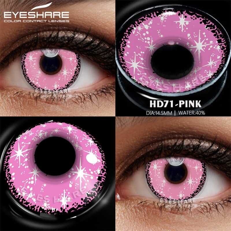 EYESHARE 2pcs Color Contact Lenses for Eyes Anime Cosplay Lenses Red Eye Contact  Beauty Makeup Yearly Pupils Halloween 14.5mm