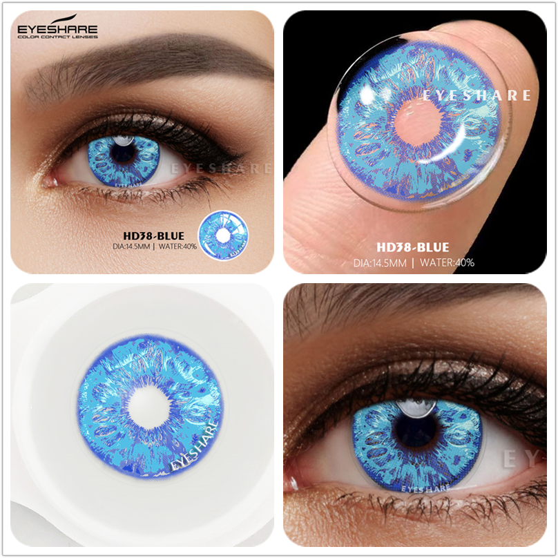 EYESHARE Cosplay Color Contact Lenses 1Pair Anime Halloween Makeup Blue Colorful Contact Lens For Eyes Colored Yearly Contacts