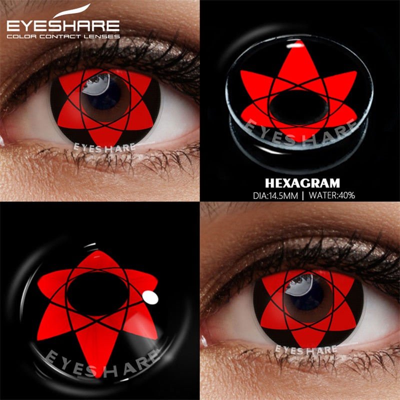 EYESHARE 2pcs Color Contact Lenses for Eyes Anime Cosplay Lenses Red Eye Contact  Beauty Makeup Yearly Pupils Halloween 14.5mm