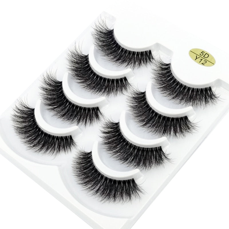 4 Pairs Transparent Stem 3D Faux Mink Lashes Natural short Full Strip Lashes Clear Band Soft Light Natural Eyelashes Extension