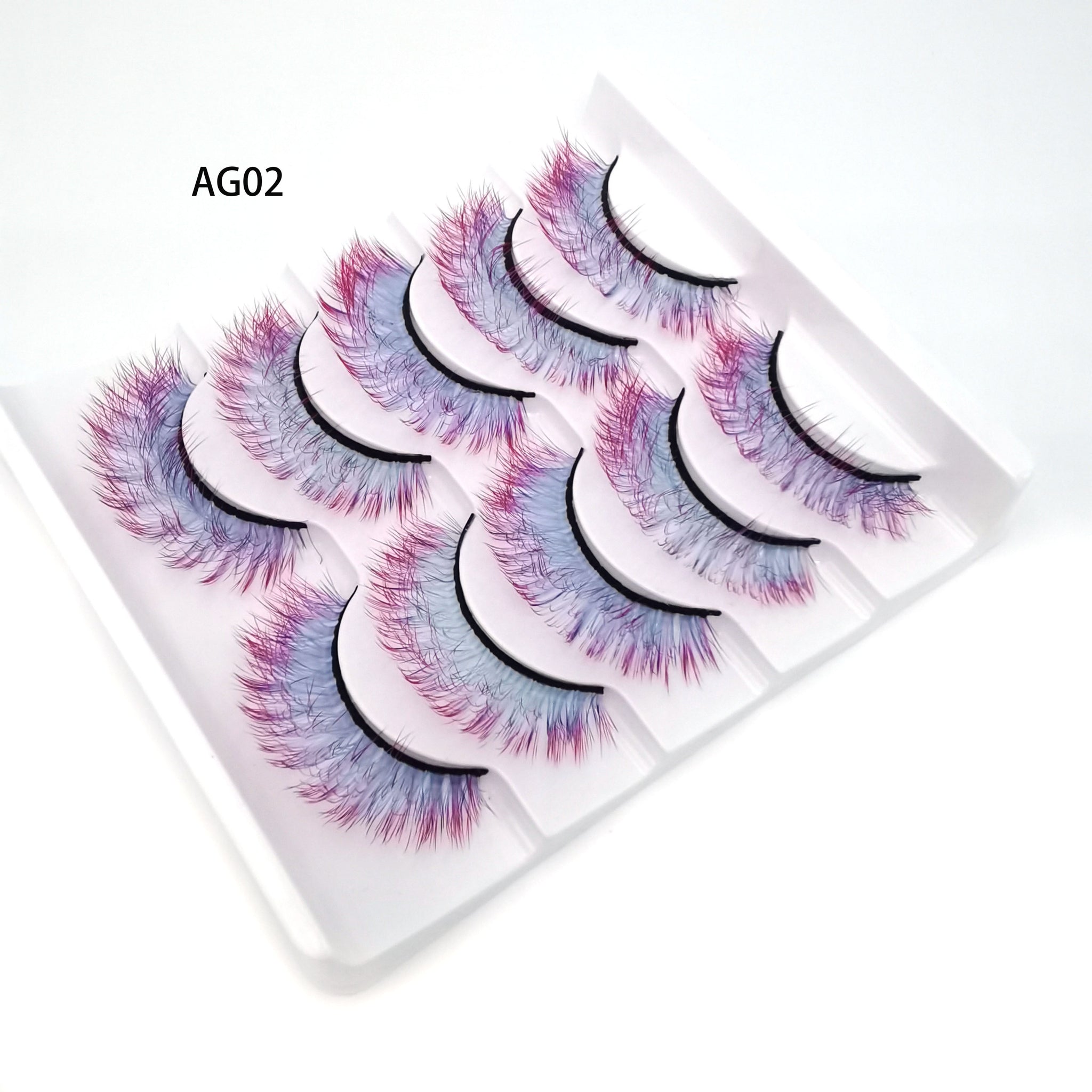 New 5 pairs 3D Mink Eyelashes Colorful 100% Mink Lashes Gradient Pink Blue Red White False Eyelashes Fluffy Soft Cilias Vendor