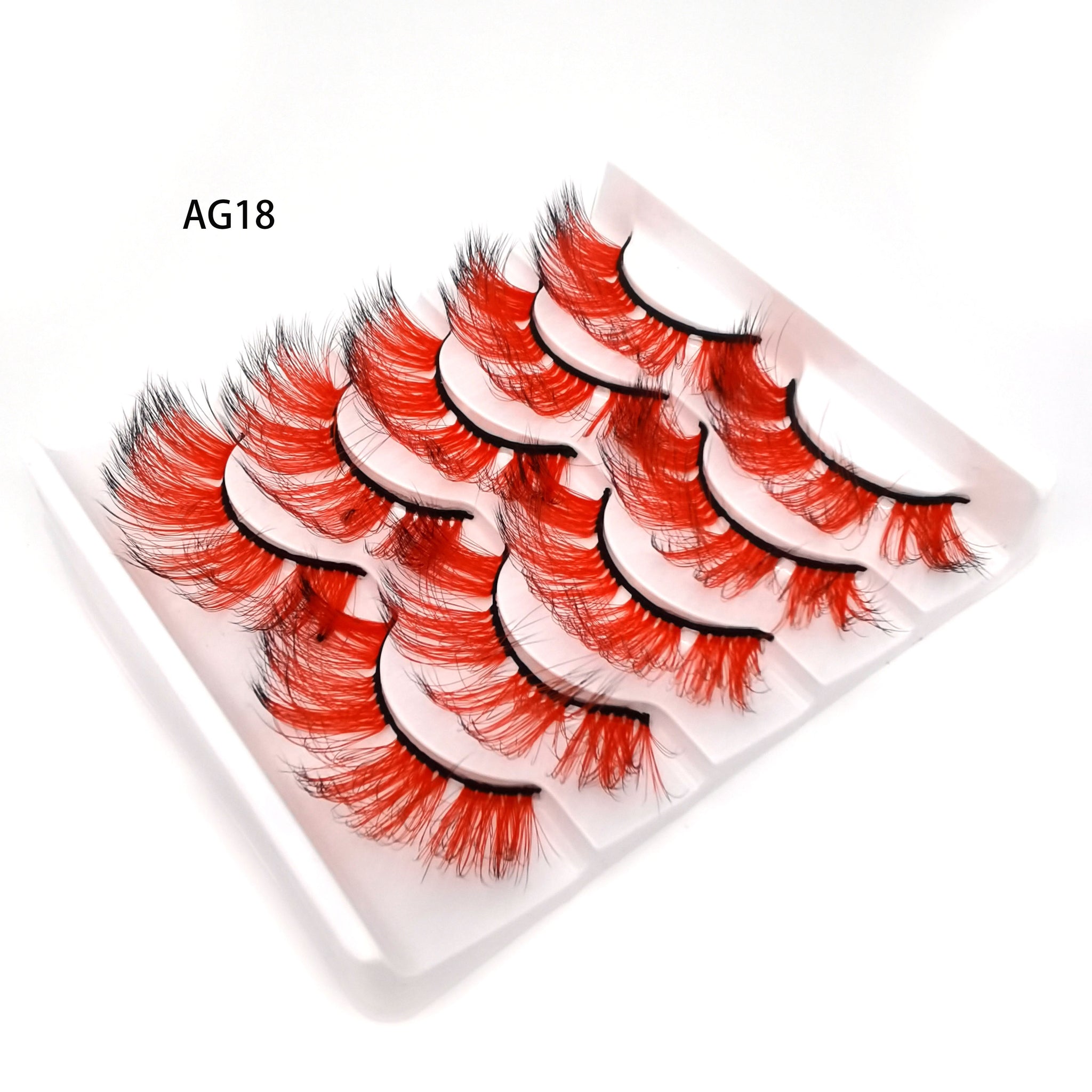 New 5 pairs 3D Mink Eyelashes Colorful 100% Mink Lashes Gradient Pink Blue Red White False Eyelashes Fluffy Soft Cilias Vendor