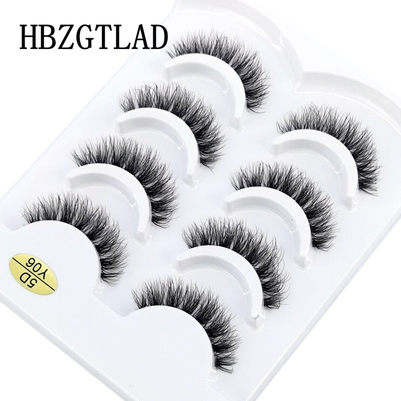 4 Pairs Transparent Stem 3D Faux Mink Lashes Natural short Full Strip Lashes Clear Band Soft Light Natural Eyelashes Extension