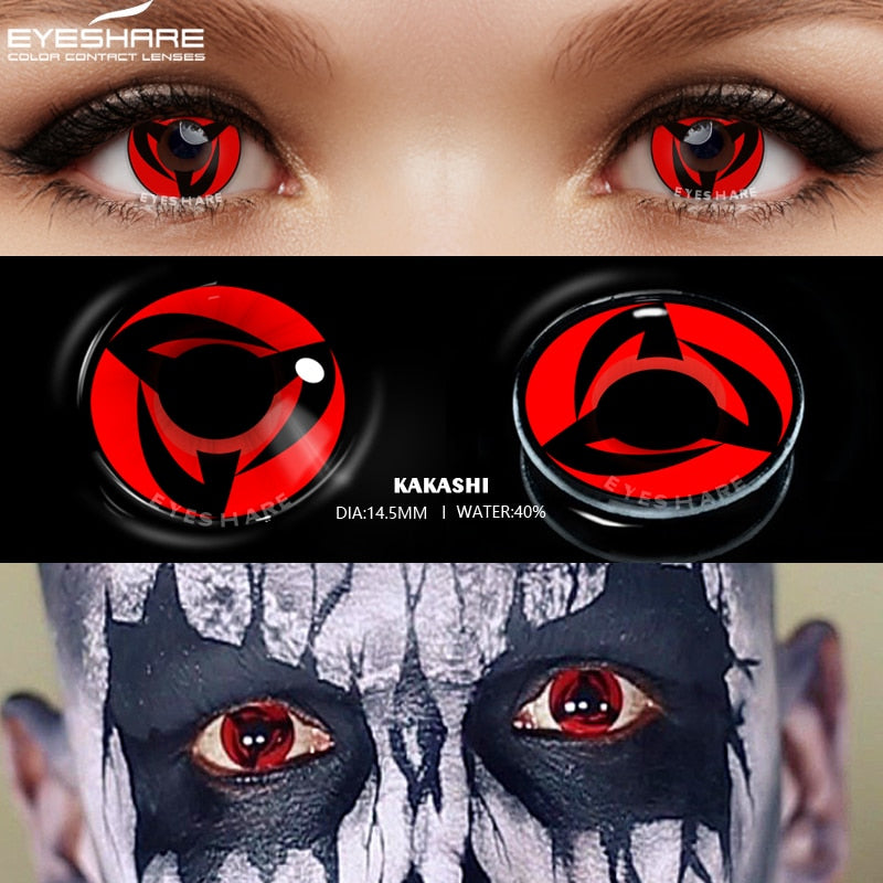 EYESHARE 2pcs Color Contact Lenses for Eyes Anime Cosplay Lenses Red Eye Contact  Beauty Makeup Yearly Pupils Halloween 14.5mm