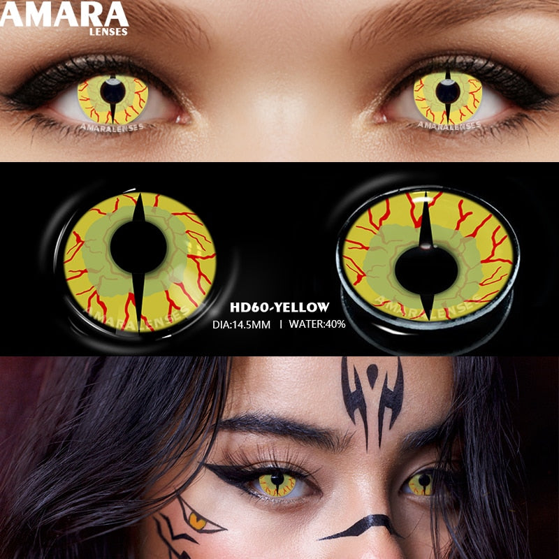 AMARA Anime Cosplay Color Contact Lenses For Eyes 2pcs Colored Lenses Blue Purple Halloween Lenses Beauty Makeup Contact Lens