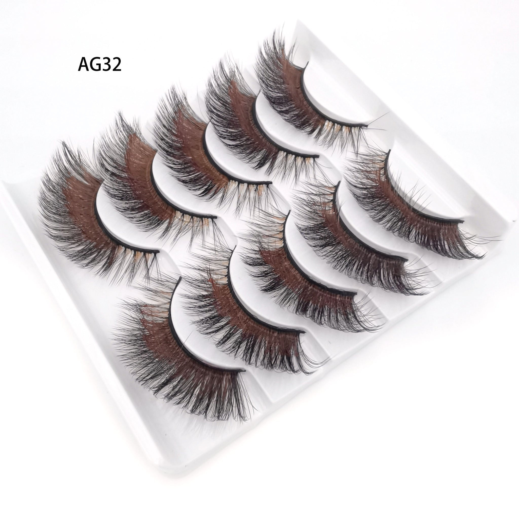 New 5 pairs 3D Mink Eyelashes Colorful 100% Mink Lashes Gradient Pink Blue Red White False Eyelashes Fluffy Soft Cilias Vendor