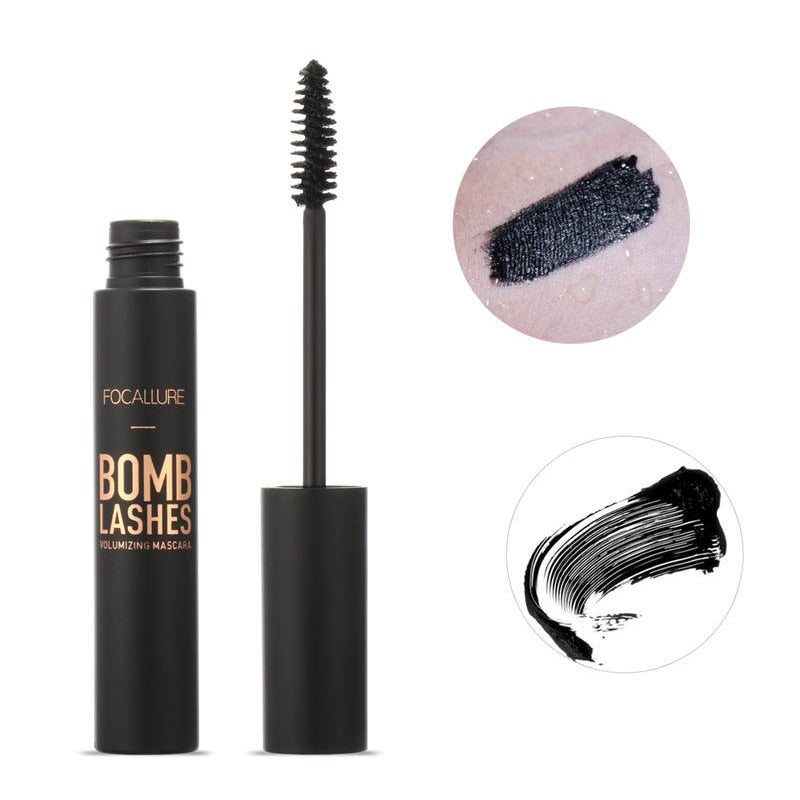 FOCALLURE 3D Mascara Lengthening Black Lash Eyelash Extension Eye Lashes Brush Beauty Makeup Long-wearing Black Color Mascara