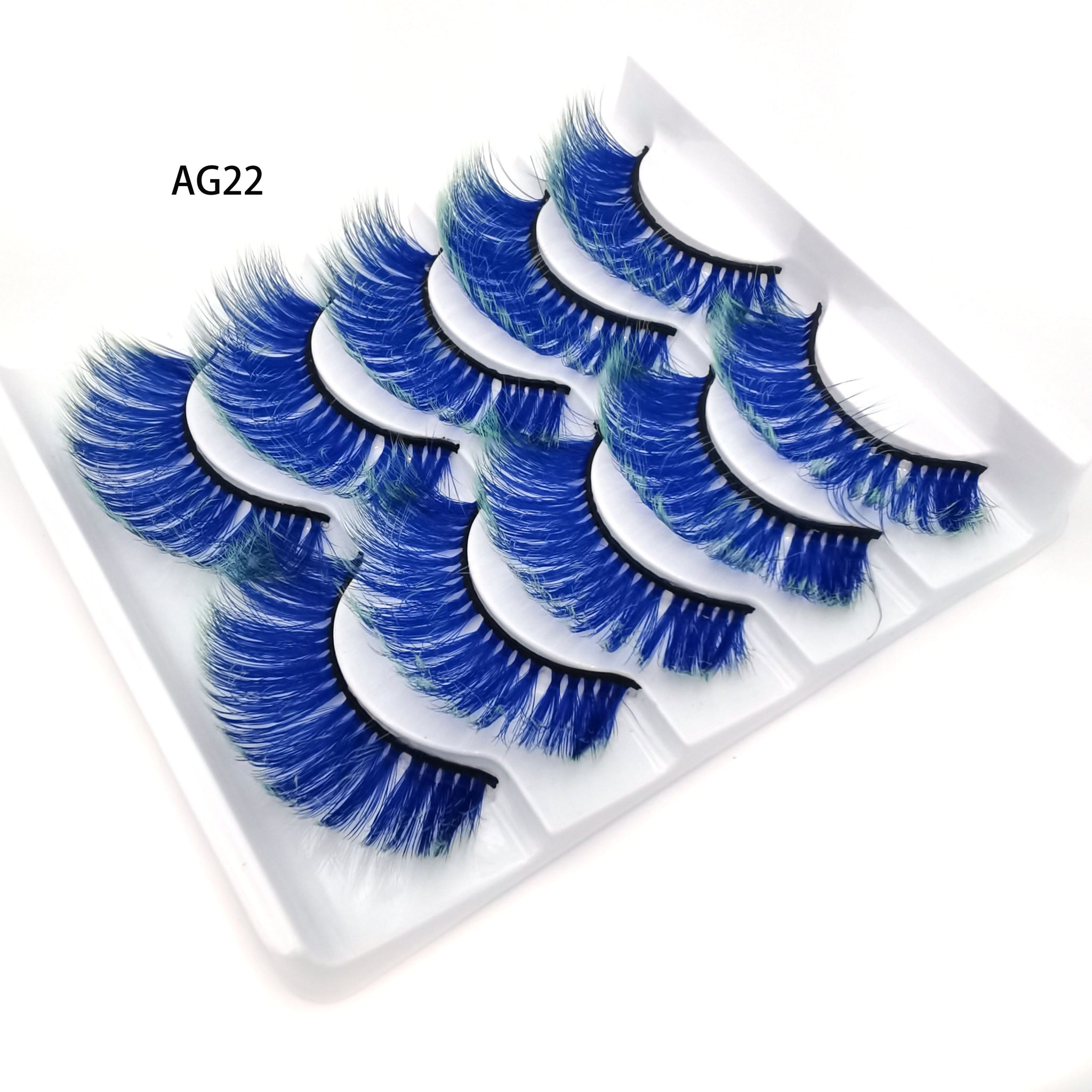 New 5 pairs 3D Mink Eyelashes Colorful 100% Mink Lashes Gradient Pink Blue Red White False Eyelashes Fluffy Soft Cilias Vendor