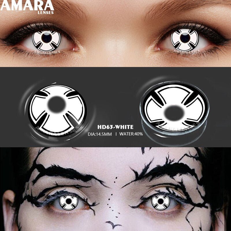 AMARA Anime Cosplay Color Contact Lenses For Eyes 2pcs Colored Lenses Blue Purple Halloween Lenses Beauty Makeup Contact Lens