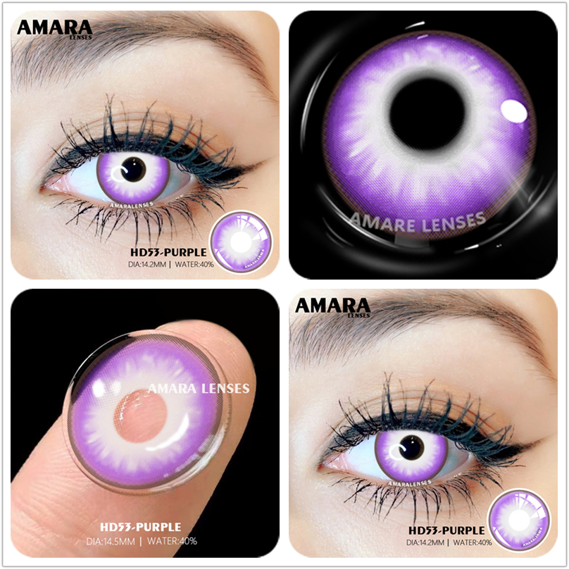 AMARA Color Contact Lenses For Eyes 2pcs Anime Cosplay Colored Lenses Blue Crazy Halloween Lenses Contact Lens Beauty Makeup