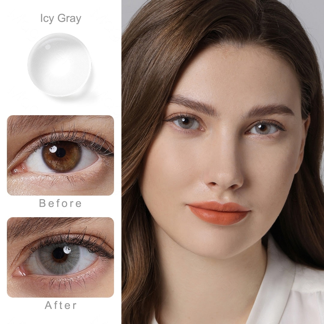 Natural Color Lens Eyes 2pcs Yearly Color Contact Lenses For Eyes Beauty Contact Lenses Eye Cosmetic Color Lens Eyes