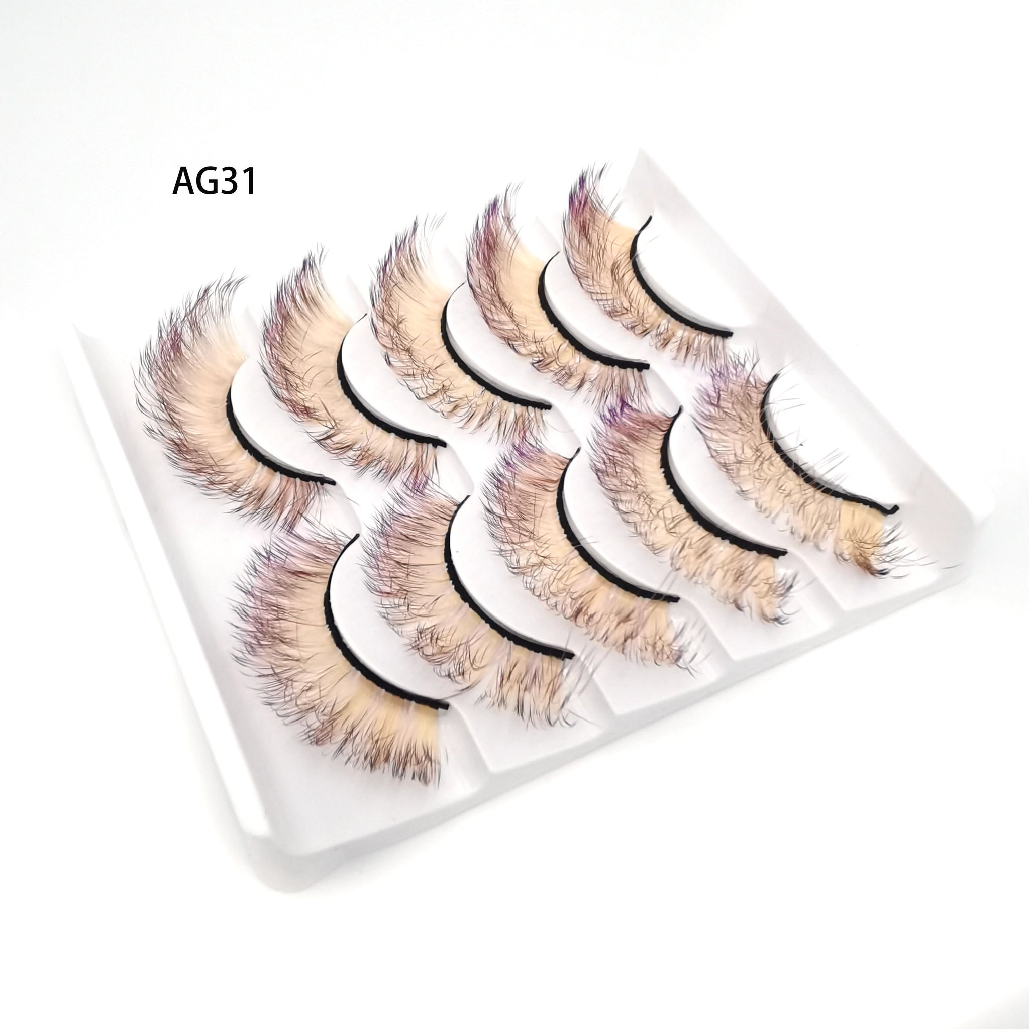 New 5 pairs 3D Mink Eyelashes Colorful 100% Mink Lashes Gradient Pink Blue Red White False Eyelashes Fluffy Soft Cilias Vendor