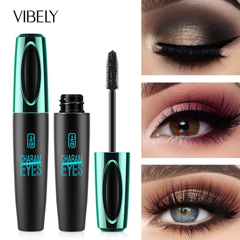 New 4D Silk Fiber Lash Mascara Waterproof VIBELY 3d Mascara for Eyelash Extension Black Thick Lengthening Eye Lashes Cosmetics