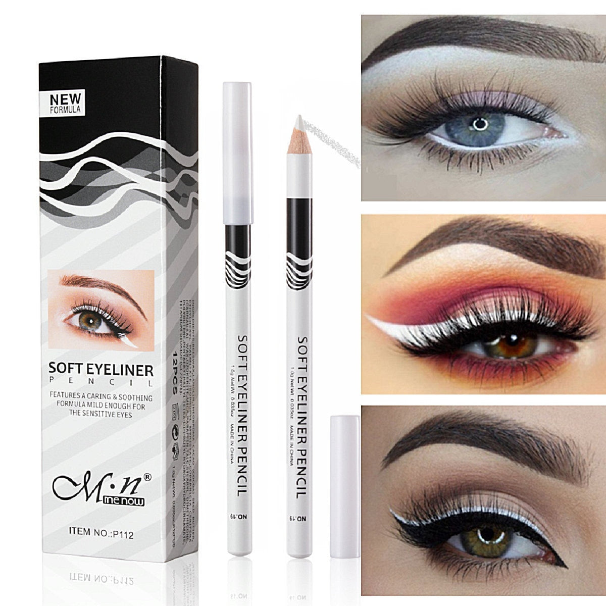 VISIBLE White Waterproof Long-lasting Eye Liner Pencil Women Fashion Color Eye Makeup not blooming Shiny silkworm eyeshadow pen