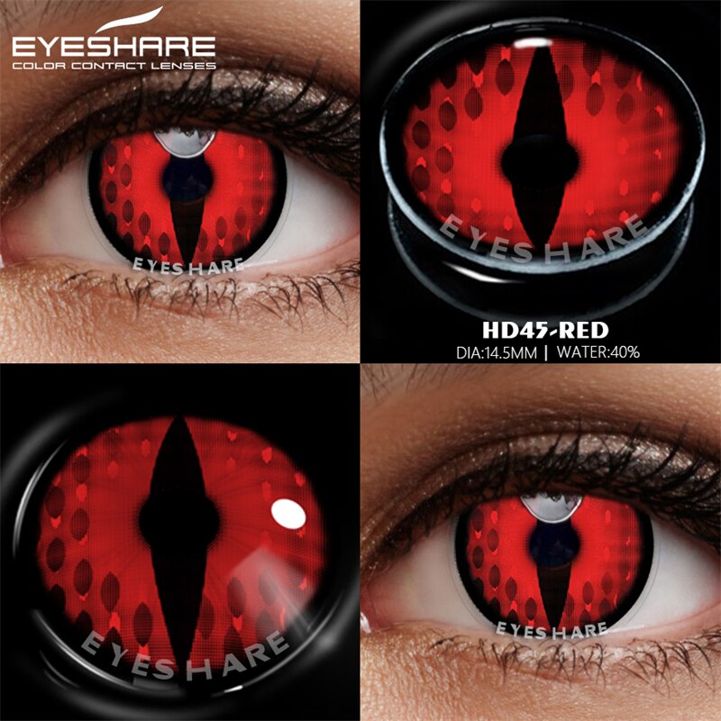 EYESHARE 2pcs Color Contact Lenses for Eyes Anime Cosplay Lenses Red Eye Contact  Beauty Makeup Yearly Pupils Halloween 14.5mm