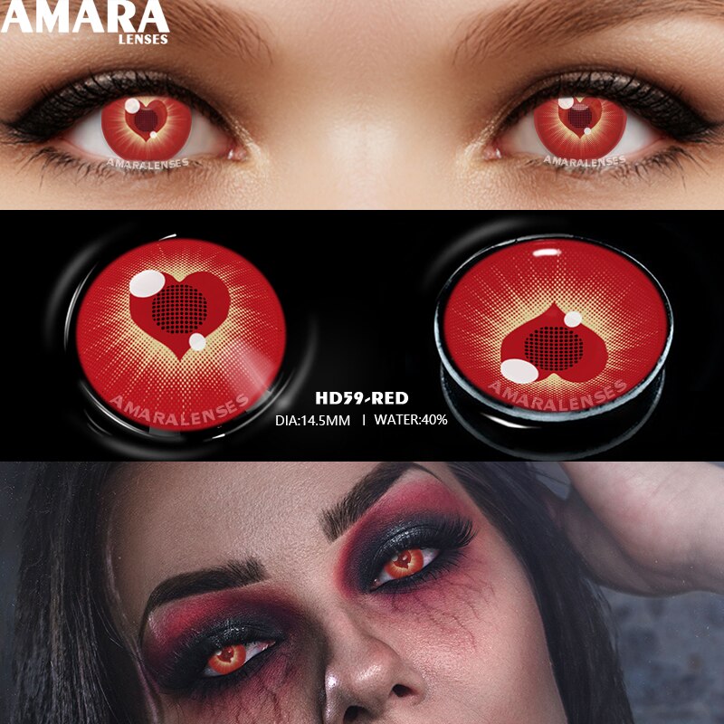 AMARA Anime Cosplay Color Contact Lenses For Eyes 2pcs Colored Lenses Blue Purple Halloween Lenses Beauty Makeup Contact Lens