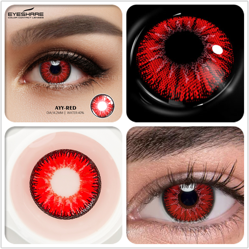 EYESHARE Cosplay Color Contact Lenses 1Pair Anime Halloween Makeup Blue Colorful Contact Lens For Eyes Colored Yearly Contacts