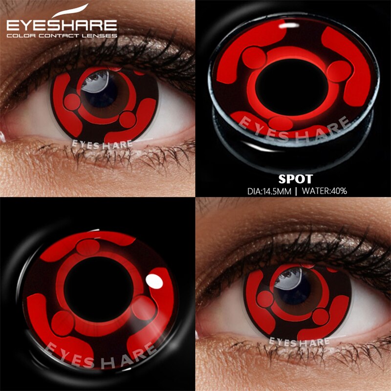 EYESHARE 2pcs Color Contact Lenses for Eyes Anime Cosplay Lenses Red Eye Contact  Beauty Makeup Yearly Pupils Halloween 14.5mm