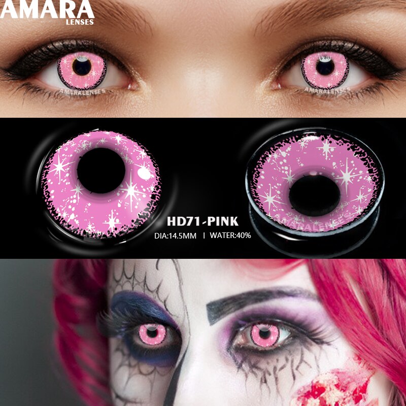 AMARA Anime Cosplay Color Contact Lenses For Eyes 2pcs Colored Lenses Blue Purple Halloween Lenses Beauty Makeup Contact Lens