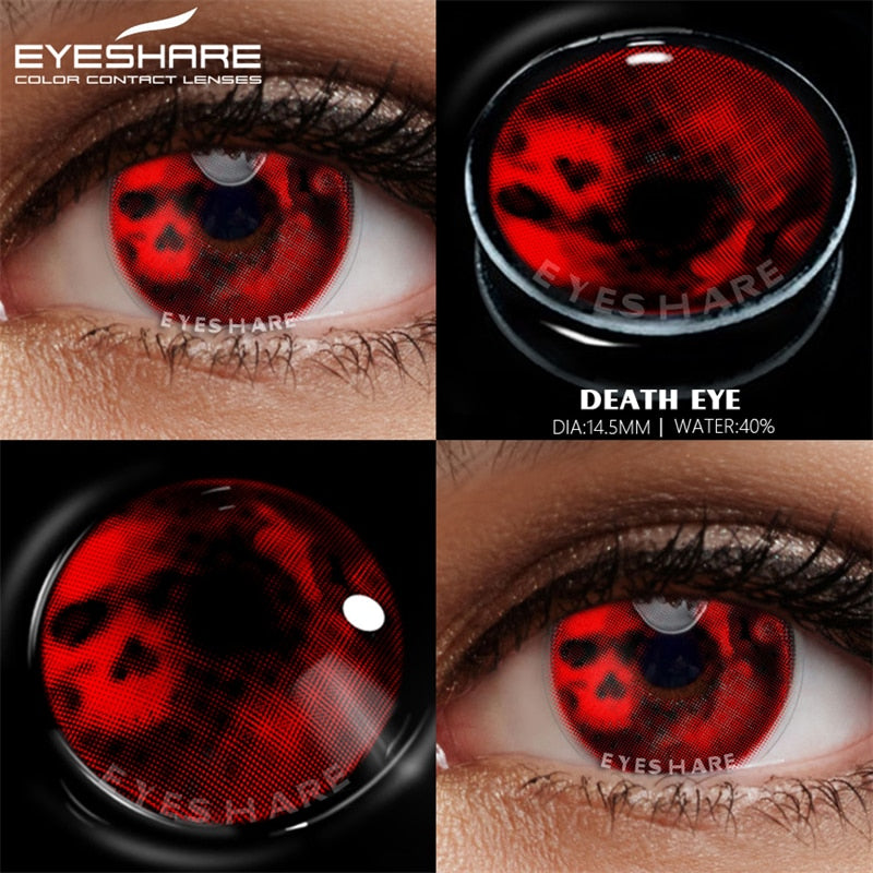 EYESHARE 2pcs Color Contact Lenses for Eyes Anime Cosplay Lenses Red Eye Contact  Beauty Makeup Yearly Pupils Halloween 14.5mm