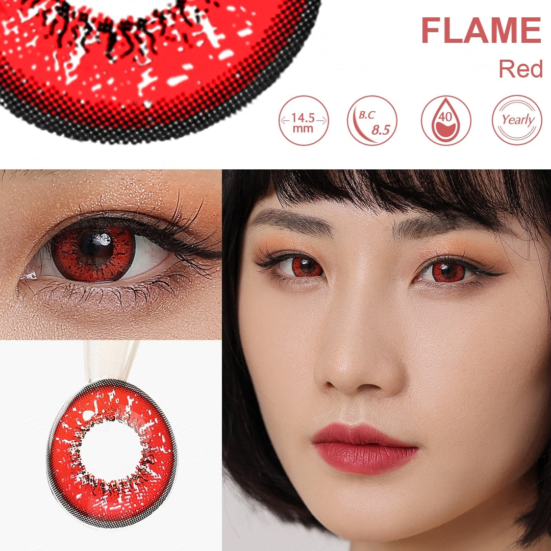 1pair(2pcs) Color Contact Lenses For Eyes Anime Cosplay Colored Lenses Blue Red Multicolored Lenses Contact Lens Beauty Pupils