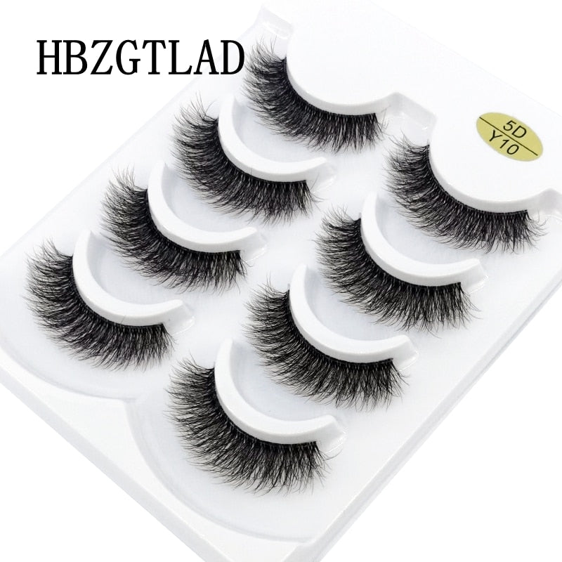 4 Pairs Transparent Stem 3D Faux Mink Lashes Natural short Full Strip Lashes Clear Band Soft Light Natural Eyelashes Extension