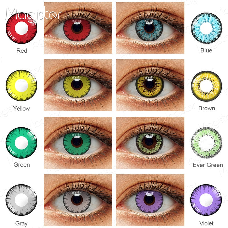 Contact Lenses Colored Pupils For Eyes Red Blue Green Color Contact Lenses 2pcs Anime Cosplay Color Lens Eyes Beauty Makeup