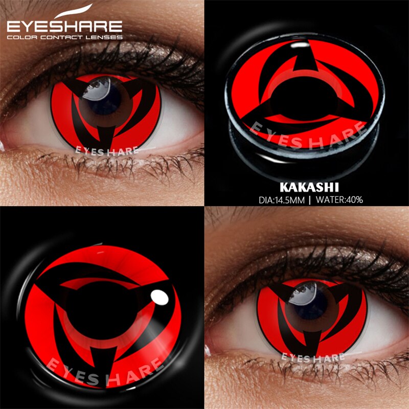 EYESHARE 2pcs Color Contact Lenses for Eyes Anime Cosplay Lenses Red Eye Contact  Beauty Makeup Yearly Pupils Halloween 14.5mm