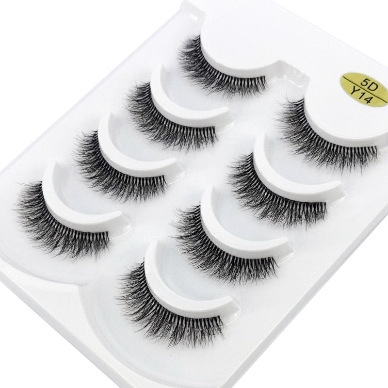 4 Pairs Transparent Stem 3D Faux Mink Lashes Natural short Full Strip Lashes Clear Band Soft Light Natural Eyelashes Extension