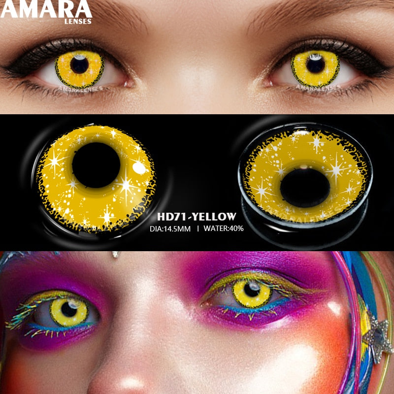 AMARA Anime Cosplay Color Contact Lenses For Eyes 2pcs Colored Lenses Blue Purple Halloween Lenses Beauty Makeup Contact Lens