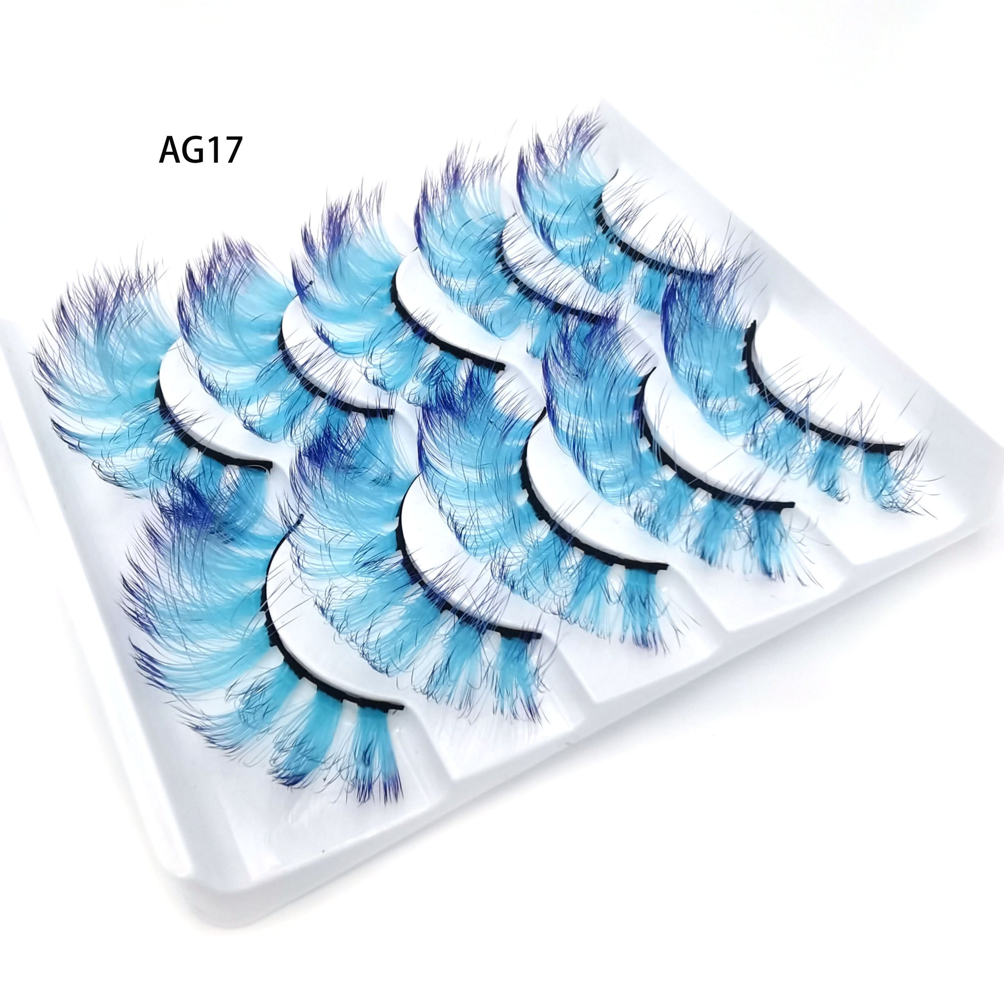 New 5 pairs 3D Mink Eyelashes Colorful 100% Mink Lashes Gradient Pink Blue Red White False Eyelashes Fluffy Soft Cilias Vendor