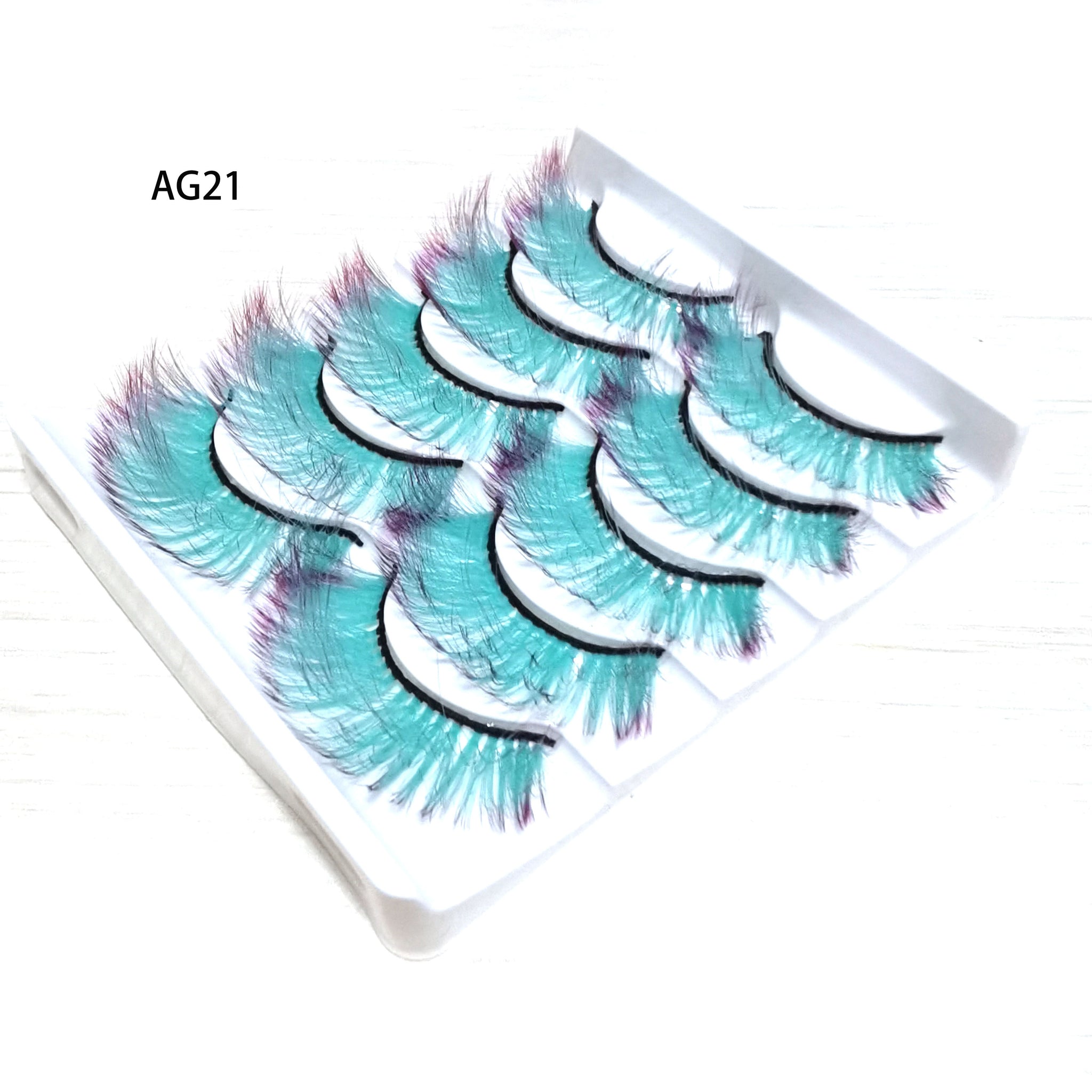 New 5 pairs 3D Mink Eyelashes Colorful 100% Mink Lashes Gradient Pink Blue Red White False Eyelashes Fluffy Soft Cilias Vendor