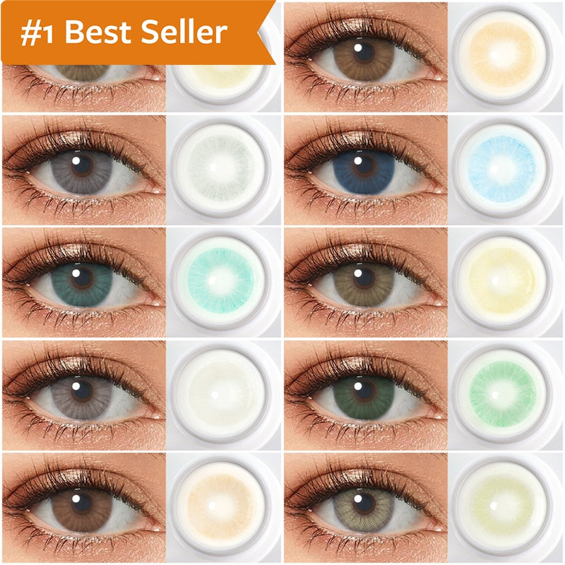 Natural Color Lens Eyes 2pcs Yearly Color Contact Lenses For Eyes Beauty Contact Lenses Eye Cosmetic Color Lens Eyes