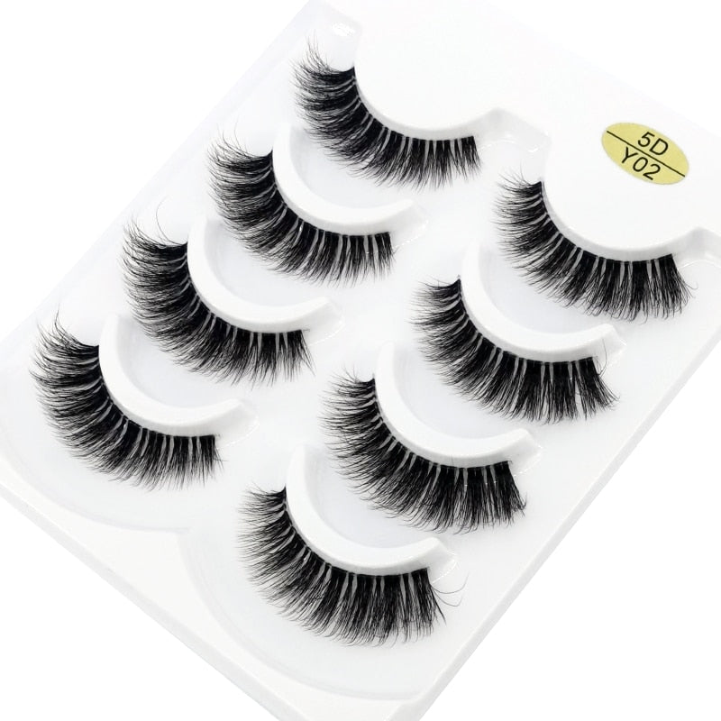 4 Pairs Transparent Stem 3D Faux Mink Lashes Natural short Full Strip Lashes Clear Band Soft Light Natural Eyelashes Extension