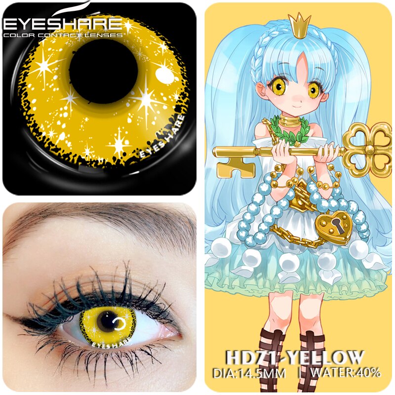 AMARA Color Contact Lenses For Eyes 2pcs Anime Cosplay Colored Lenses Blue Crazy Halloween Lenses Contact Lens Beauty Makeup