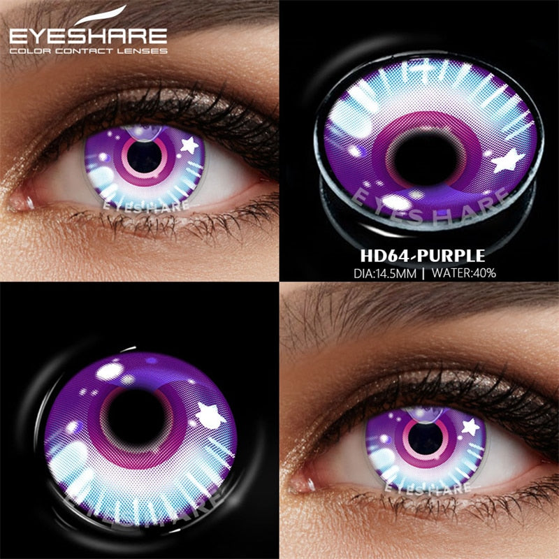 EYESHARE Cosplay Color Contact Lenses for Eyes Beauty Makeup Halloween Blue Purple Contact Lenses Eye Cosmetic Color Lens Eyes