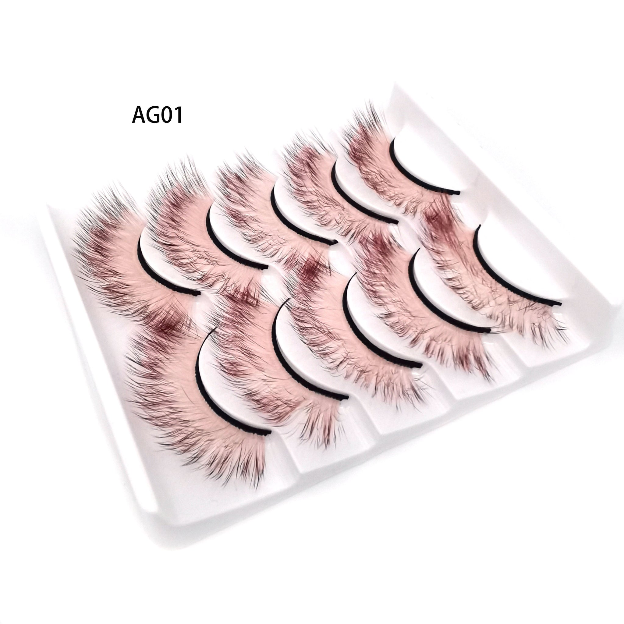 New 5 pairs 3D Mink Eyelashes Colorful 100% Mink Lashes Gradient Pink Blue Red White False Eyelashes Fluffy Soft Cilias Vendor