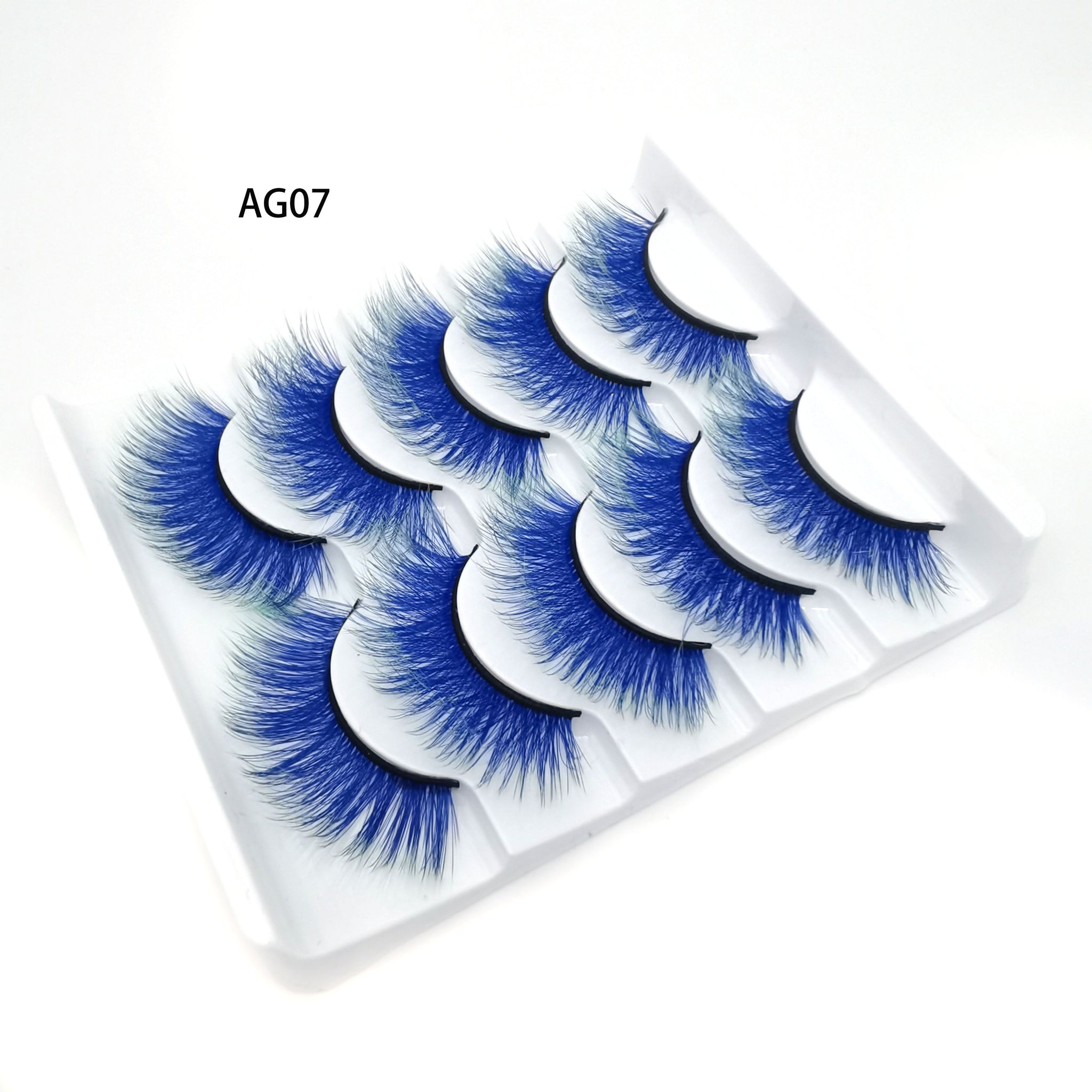 New 5 pairs 3D Mink Eyelashes Colorful 100% Mink Lashes Gradient Pink Blue Red White False Eyelashes Fluffy Soft Cilias Vendor