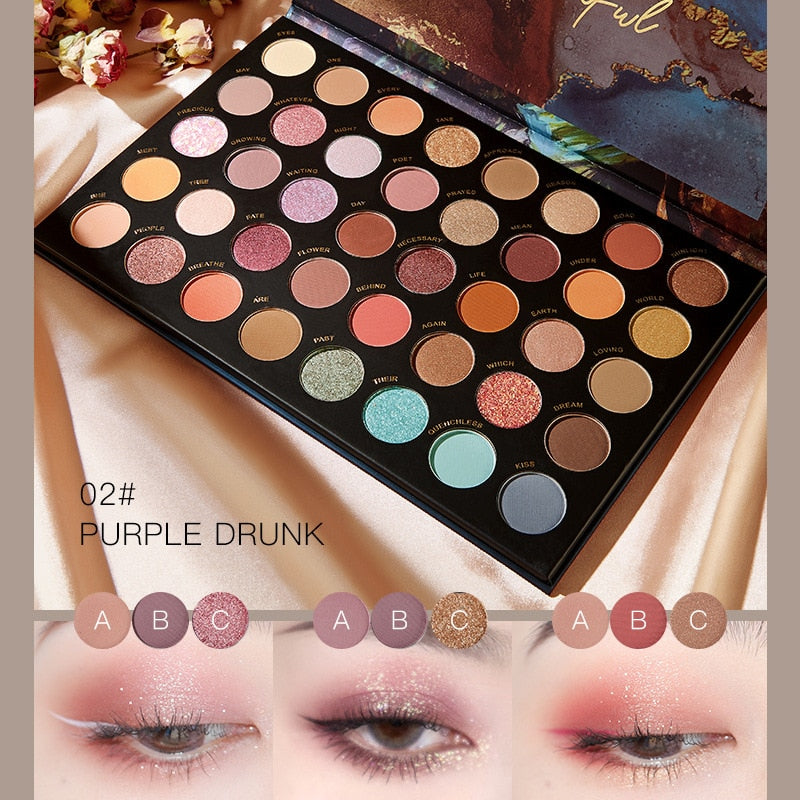 40 Color Matte Eyeshadow Pallete Eye Makeup Waterproof Mineral Powder Shimmer Eye Shadow Make Up Palette