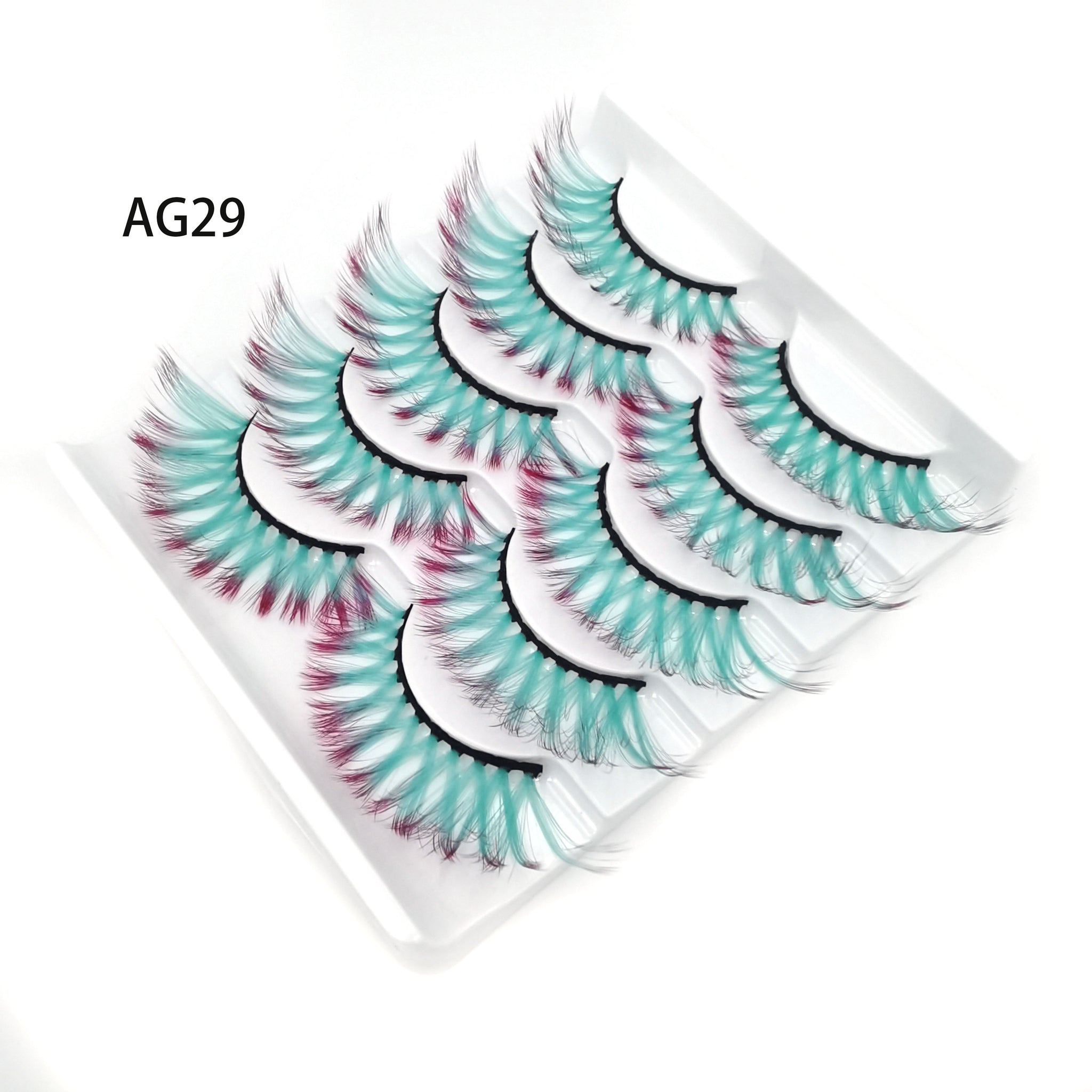 New 5 pairs 3D Mink Eyelashes Colorful 100% Mink Lashes Gradient Pink Blue Red White False Eyelashes Fluffy Soft Cilias Vendor