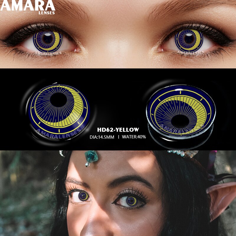 AMARA Anime Cosplay Color Contact Lenses For Eyes 2pcs Colored Lenses Blue Purple Halloween Lenses Beauty Makeup Contact Lens